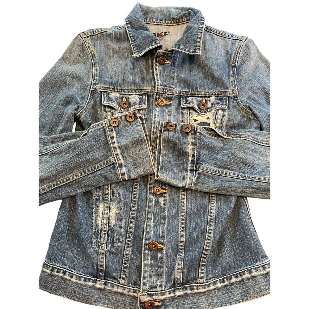 BKE‎ Denim BKE67 Size Medium Denim Distressed Jean Jacket